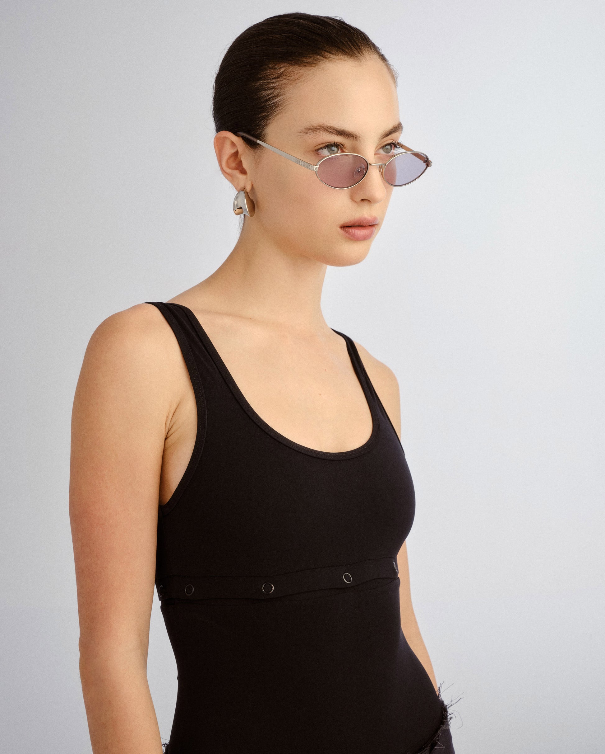 The Kendall Silver Female Oval Sunglasses | Luv Lou