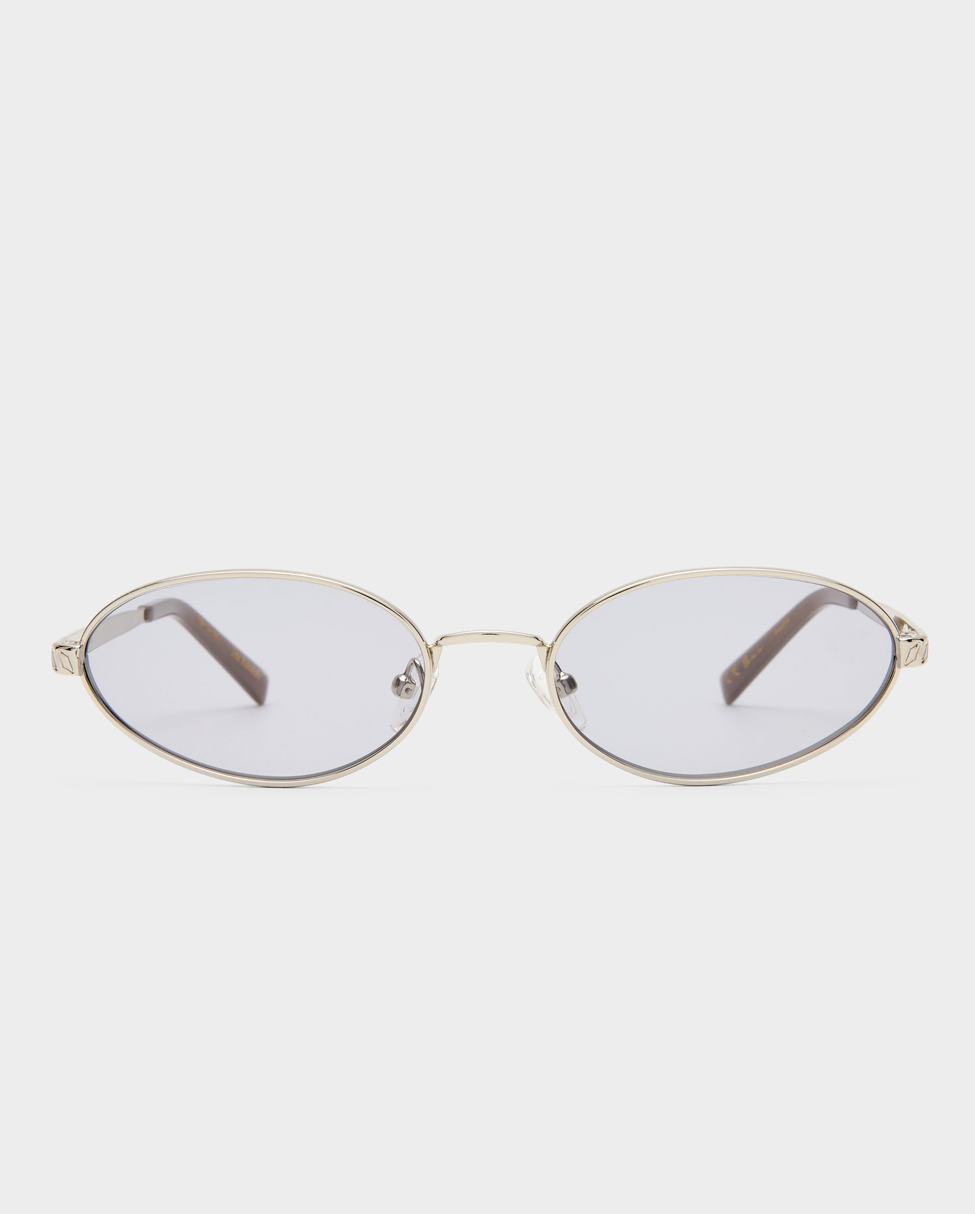 The Kendall Silver Female Oval Sunglasses | Luv Lou