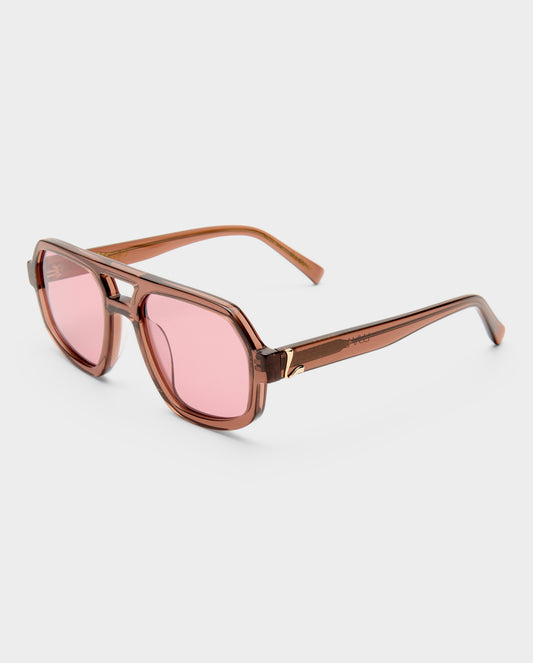 The Banks Crystal Burgundy Female Aviator Sunglasses | Luv Lou