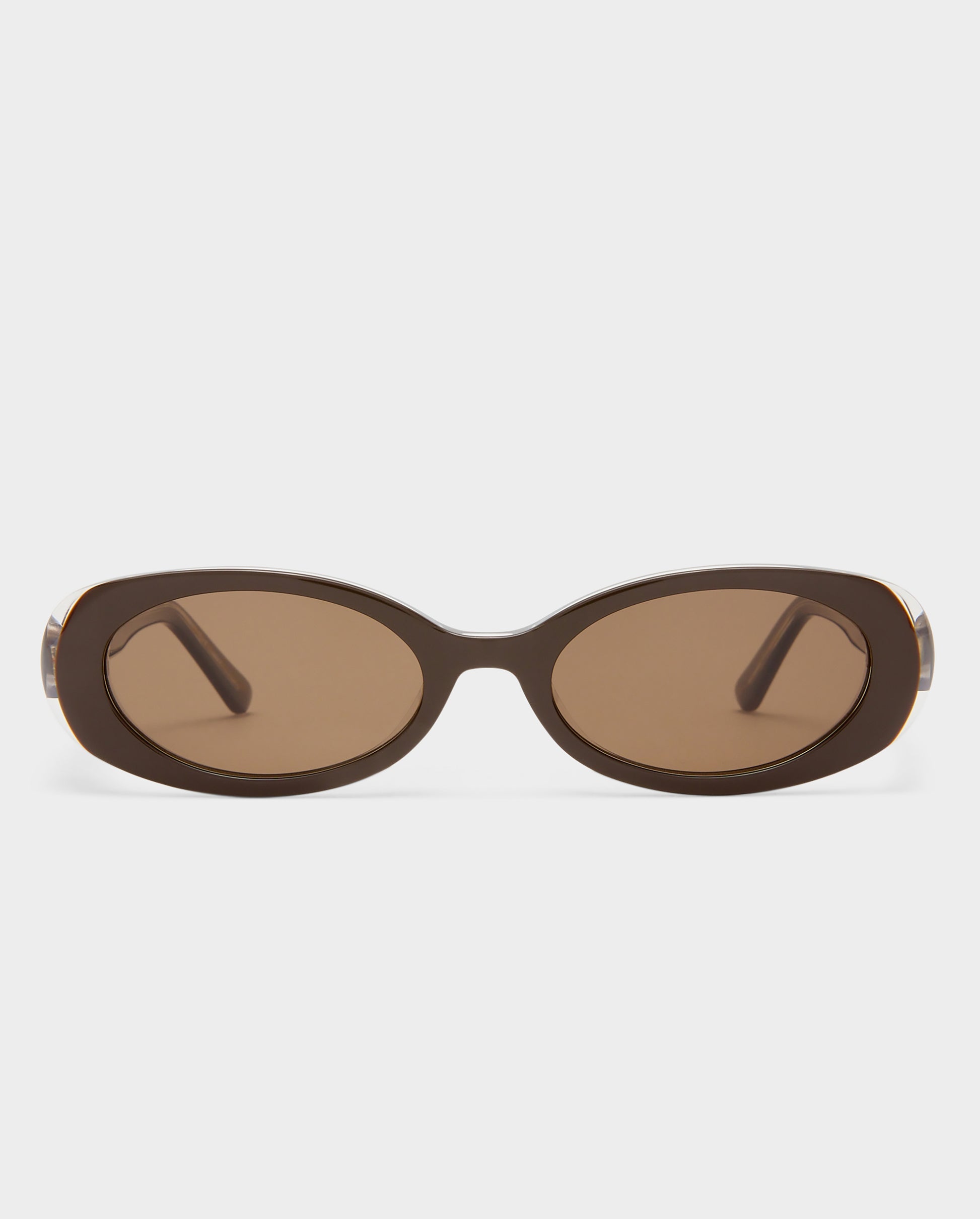 The Morgan Dark Chocolate Female Oval Sunglasses | Luv Lou
