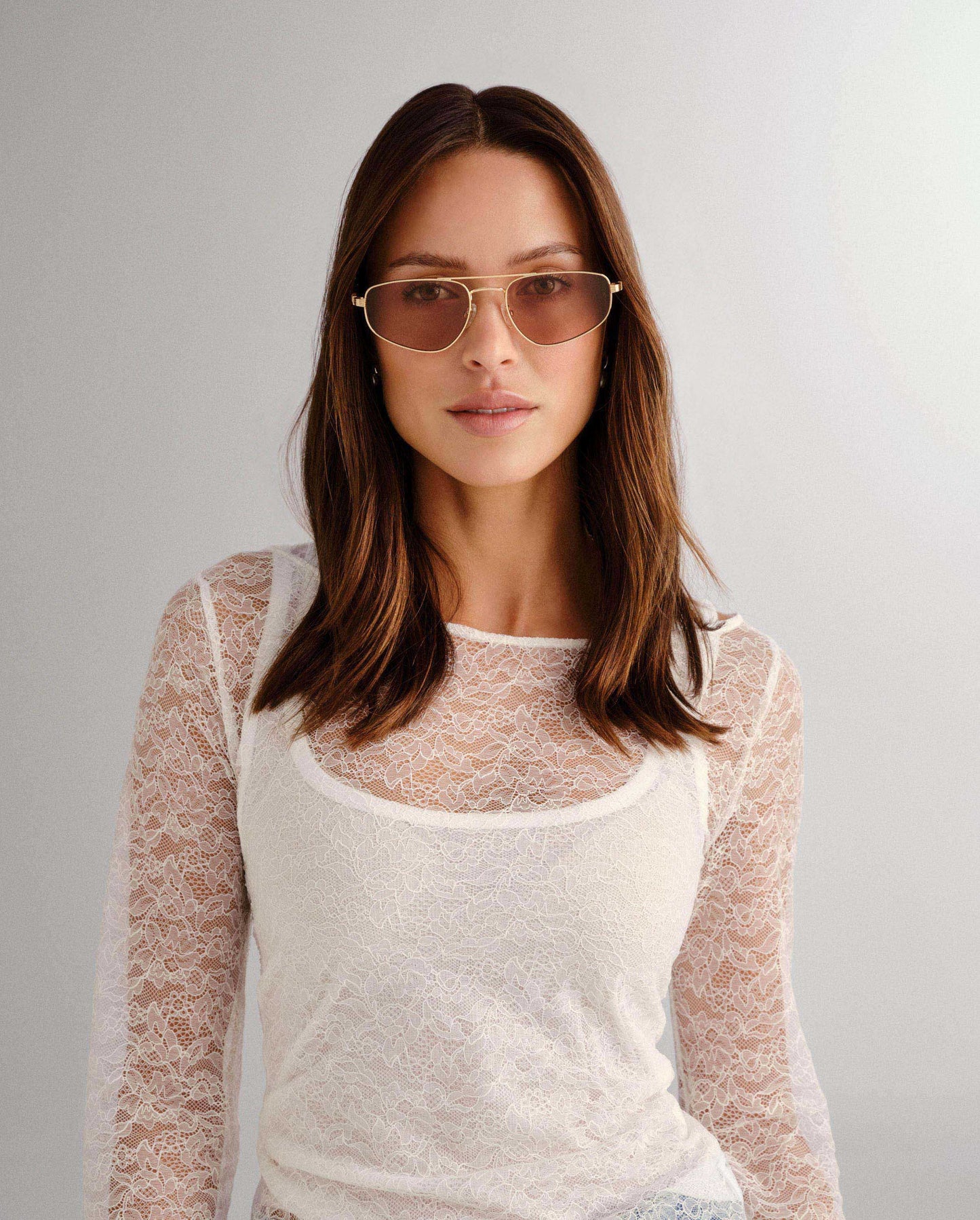 The Harvey Gold Female Aviator Sunglasses | Luv Lou