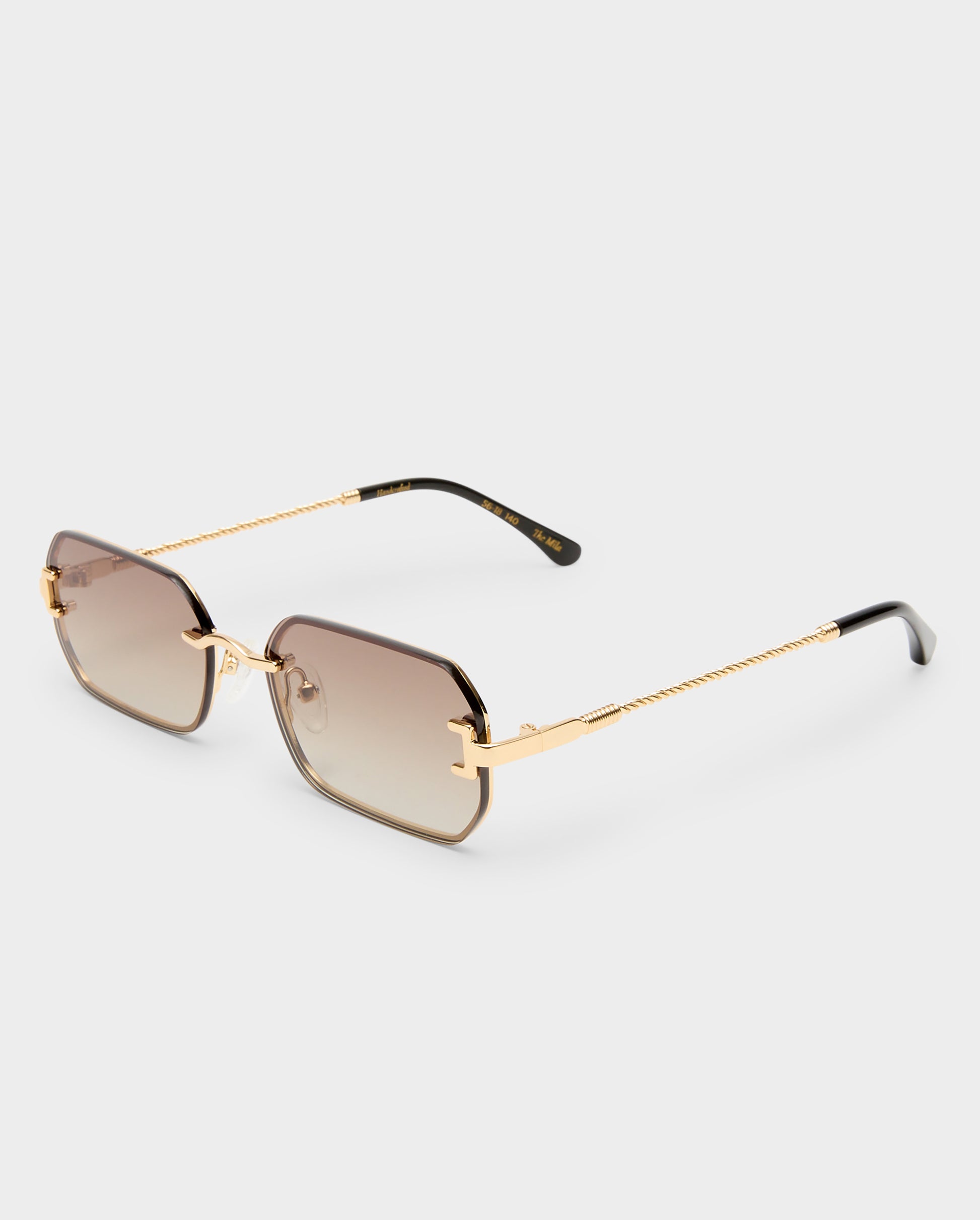 The Mila Gold Female Rectangle Sunglasses | Luv Lou