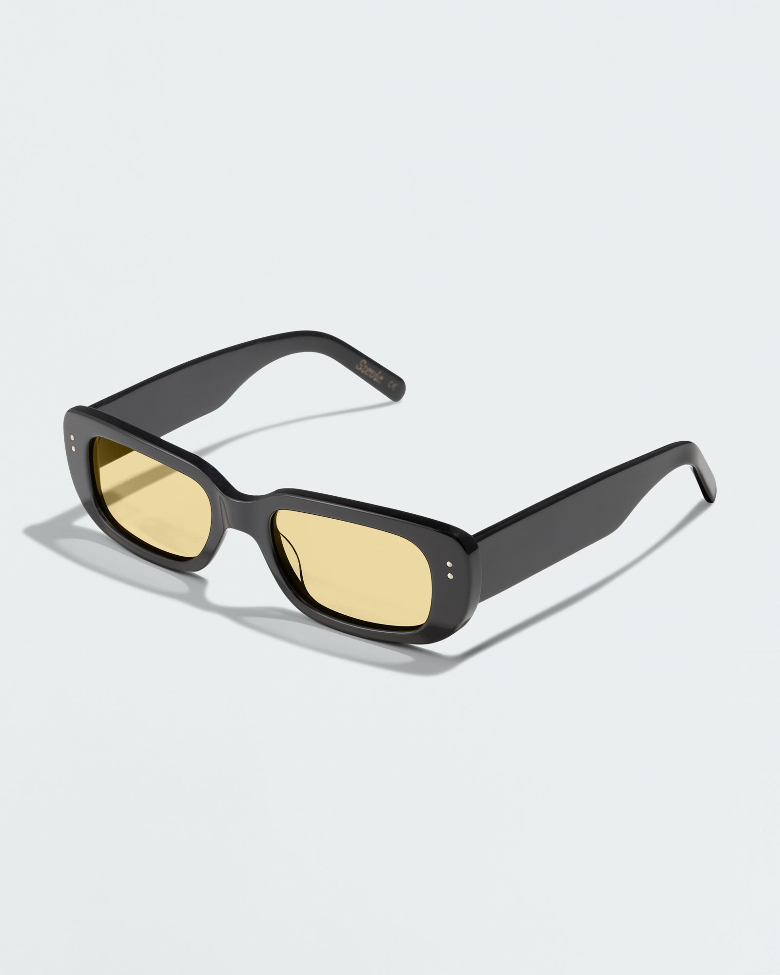 The Stevie Black Gold Female Rectangle Sunglasses | Luv Lou