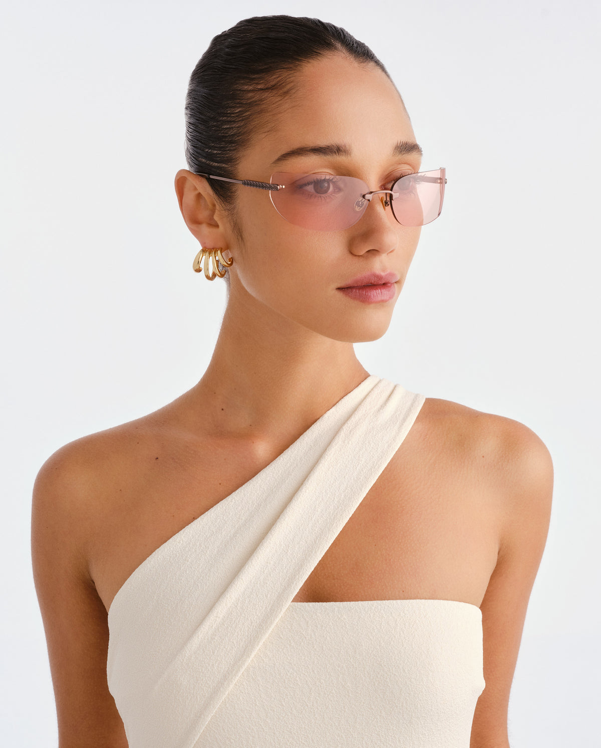 The River Bronze Female Rectangle Sunglasses | Luv Lou