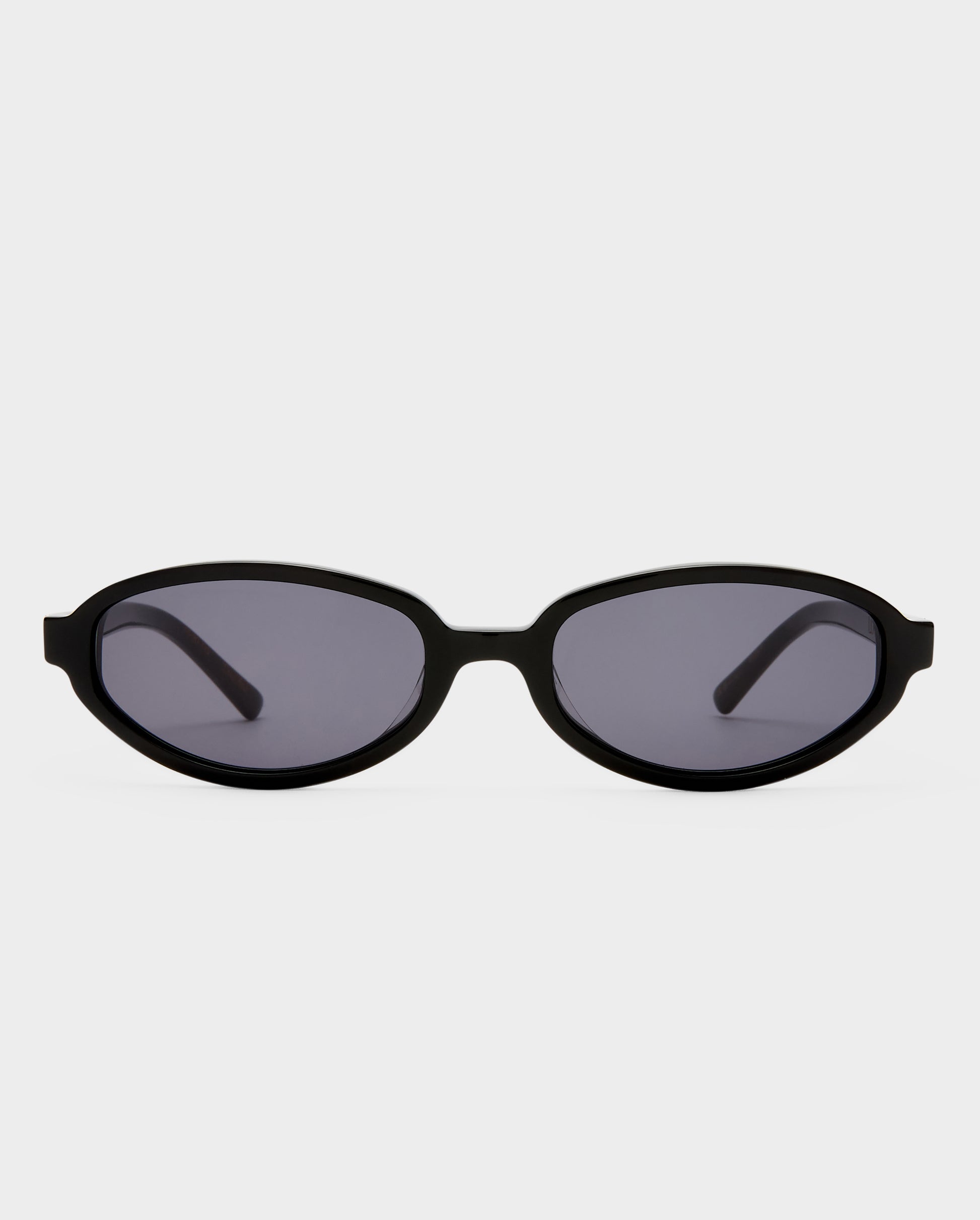The Olive Black Female Oval Sunglasses | Luv Lou