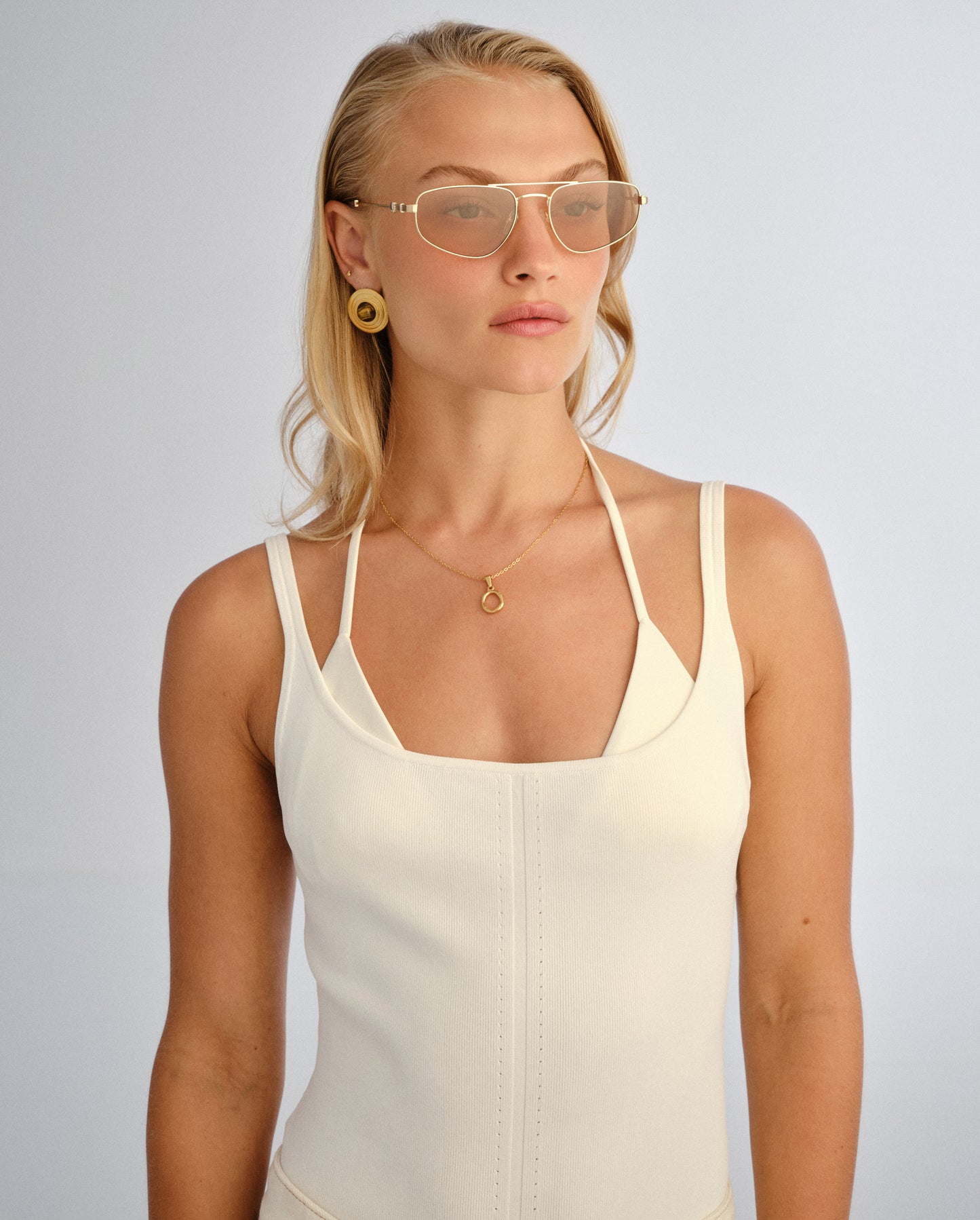 The Harvey Gold Female Aviator Sunglasses | Luv Lou