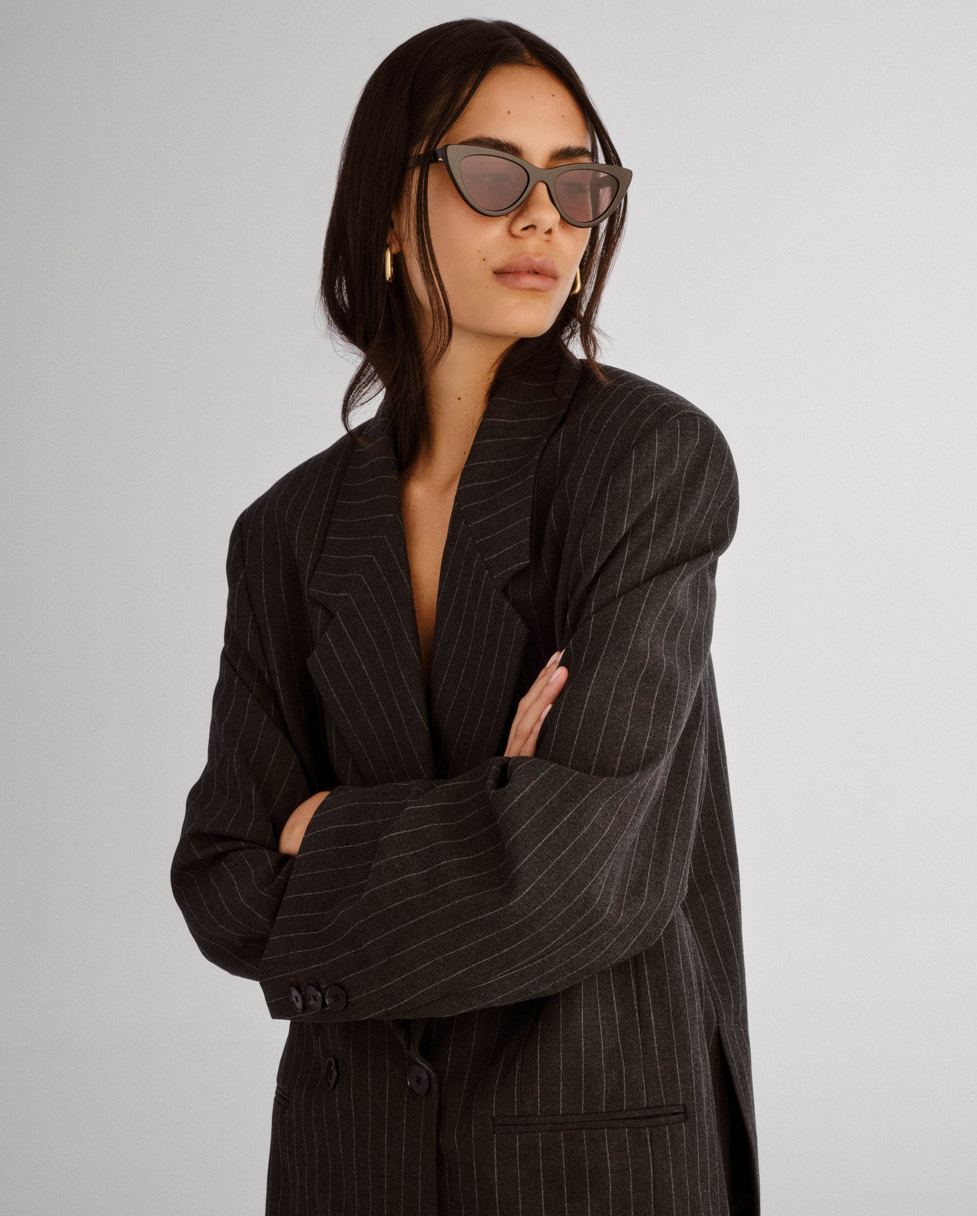 The Leui Chocolate Female Cat-Eye Sunglasses | Luv Lou