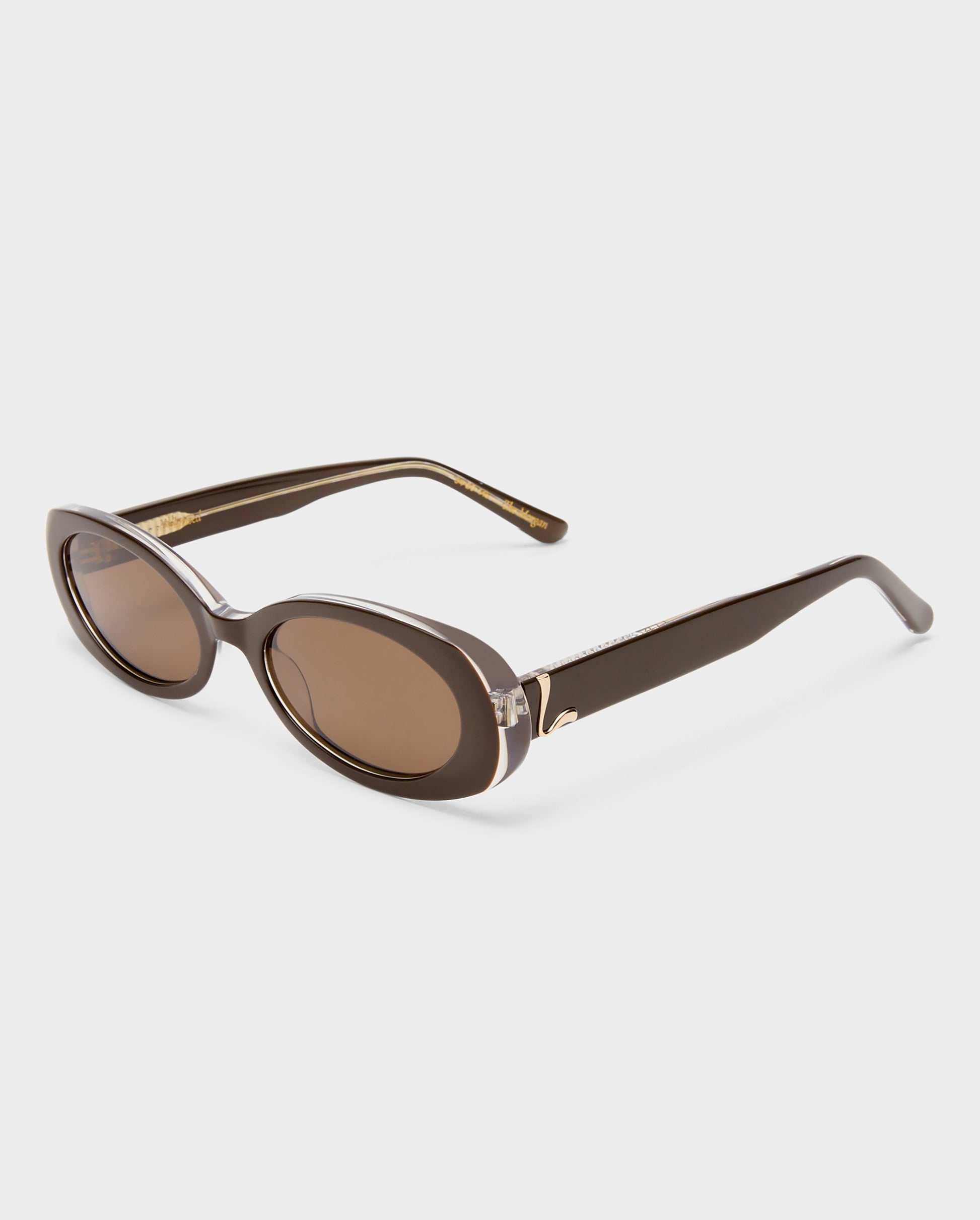 The Morgan Dark Chocolate Female Oval Sunglasses | Luv Lou