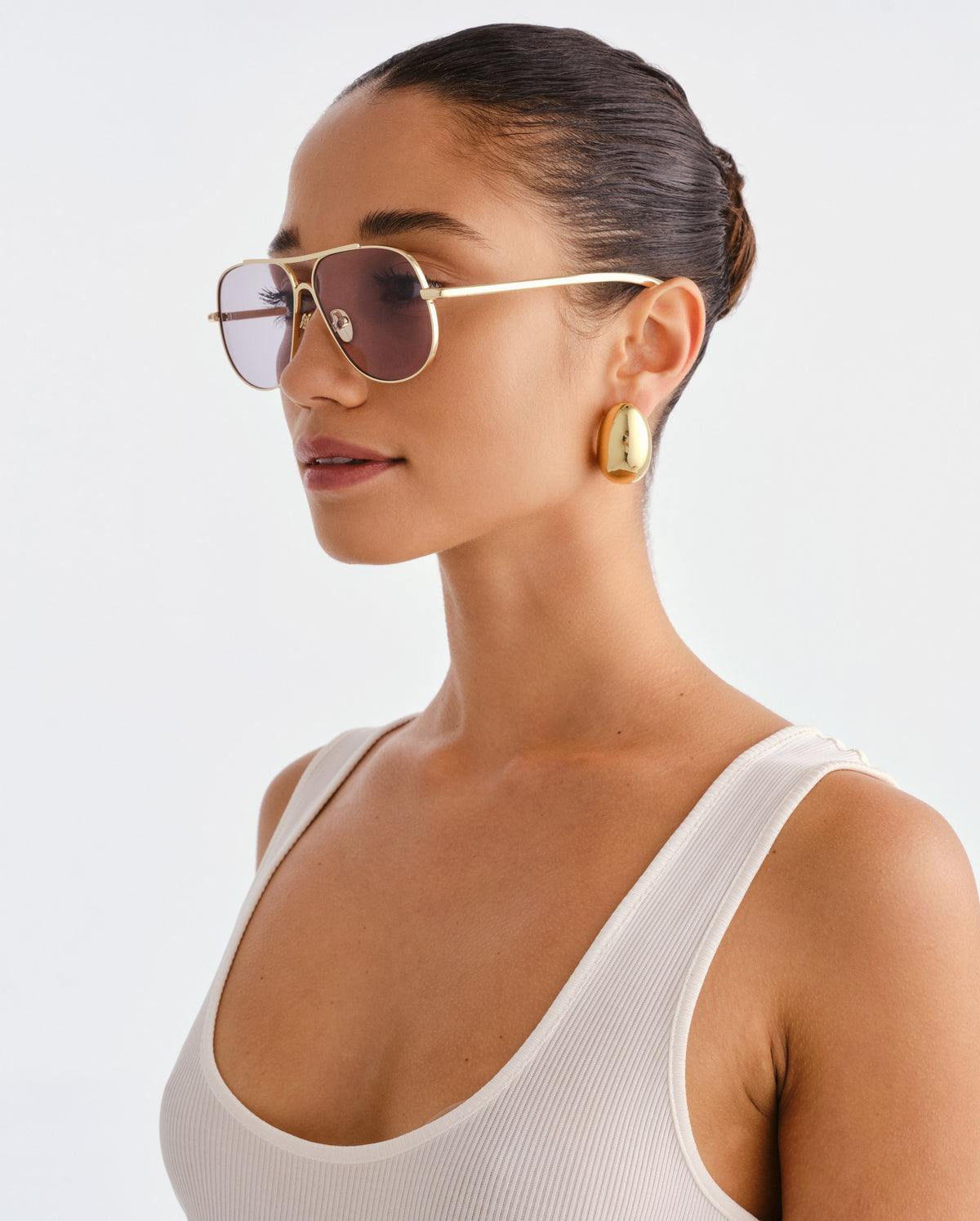 The Carter Gold Female Aviator Sunglasses | Luv Lou