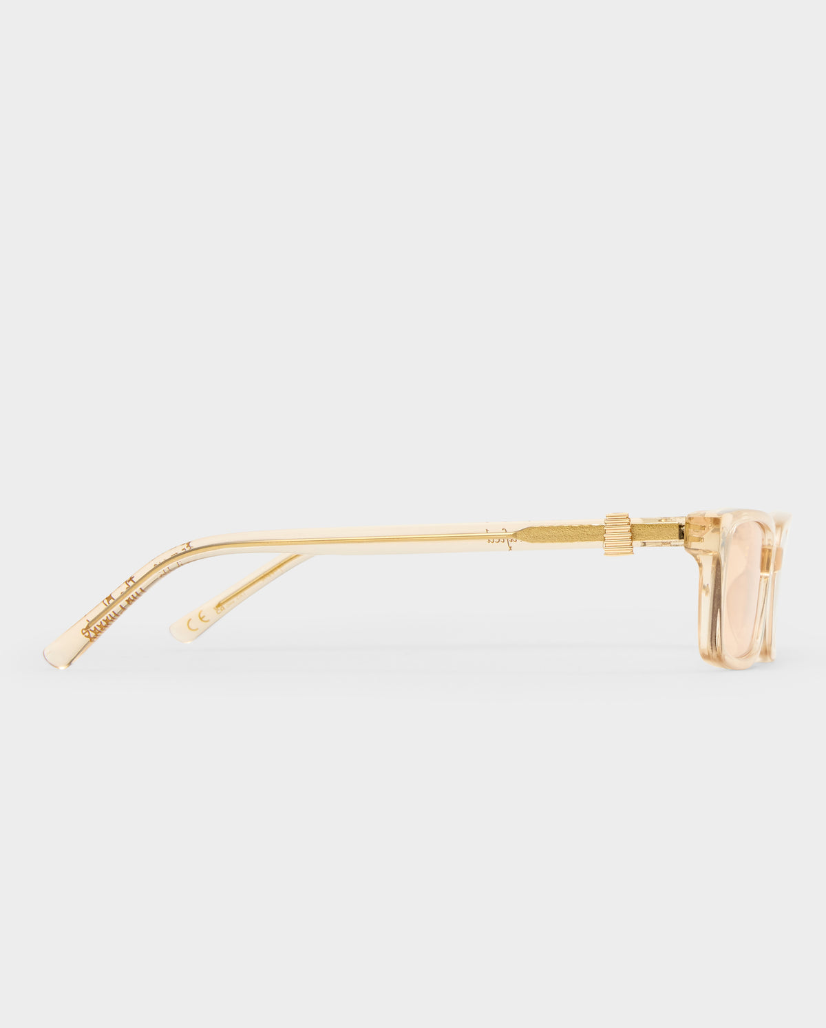 The Phoebe Luxe Peach Nude Female Rectangle Sunglasses | Luv Lou