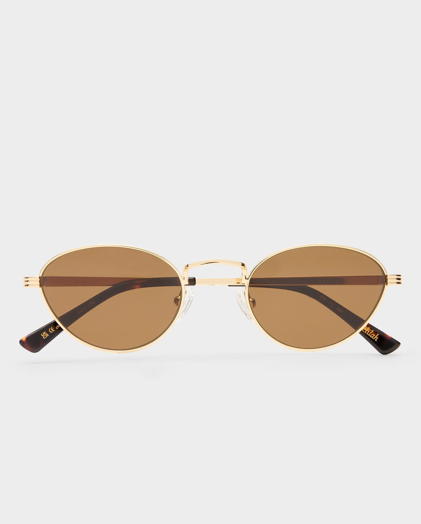 The Delilah Gold Female Oval Sunglasses | Luv Lou