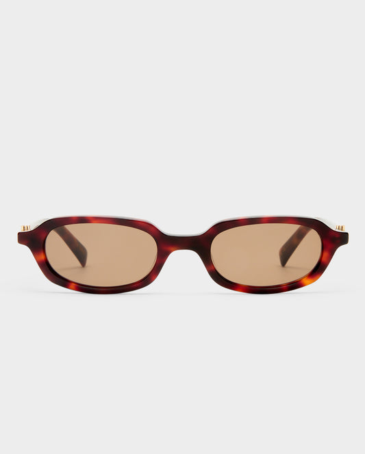 The Mimi Luxe Cherry Tort Female Rectangle Sunglasses | Luv Lou