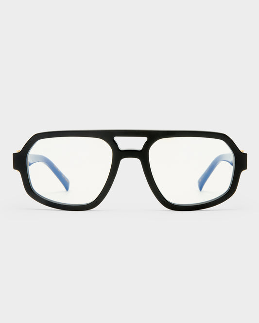 The Banks Luxe Black Female Aviator Blue Light | Luv Lou