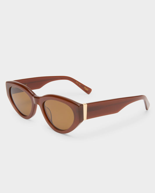 The Poppy Chocolate Female Cat-Eye Sunglasses | Luv Lou