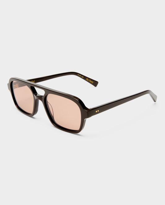 The Dusty Dark Chocolate Female Aviator Sunglasses | Luv Lou