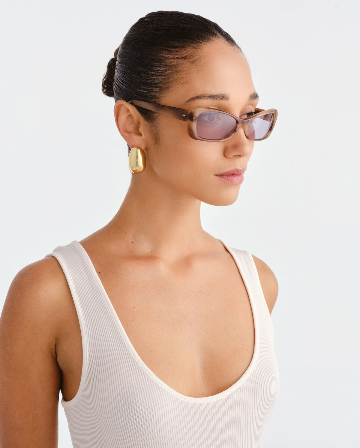 The Suki Smokey Haze Female Rectangle Sunglasses | Luv Lou