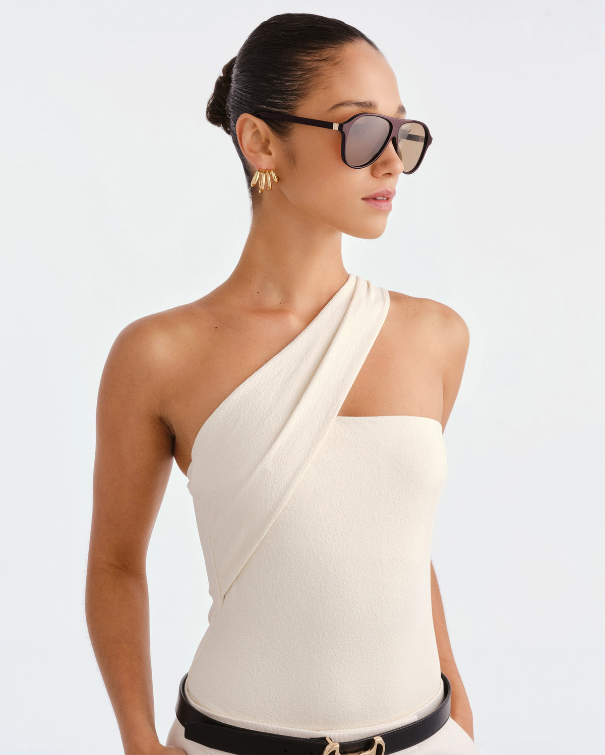 The Eve Cocoa Female Aviator Sunglasses | Luv Lou