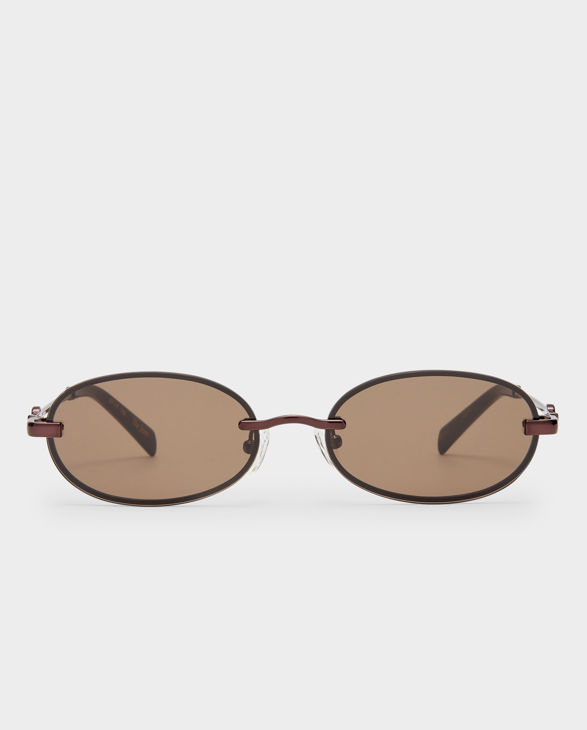 The Jean Bronze Female Oval Sunglasses | Luv Lou