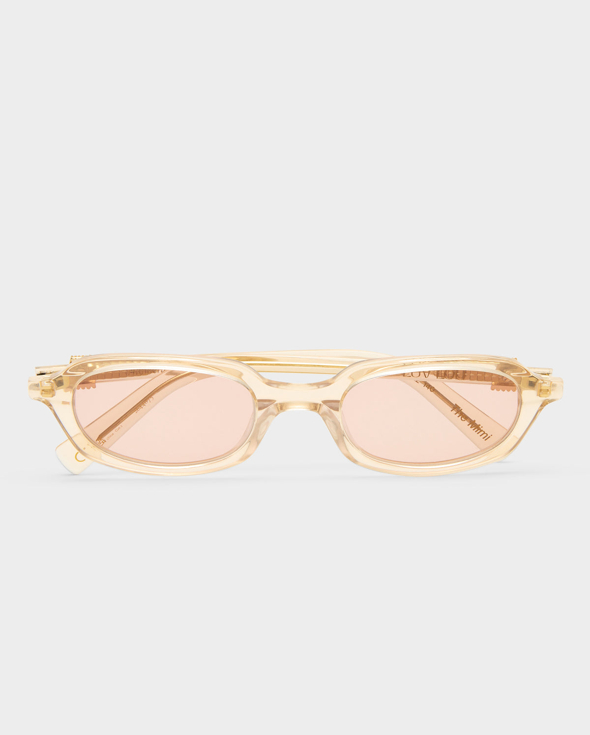 The Mimi Luxe Peach Nude Female Rectangle Sunglasses | Luv Lou