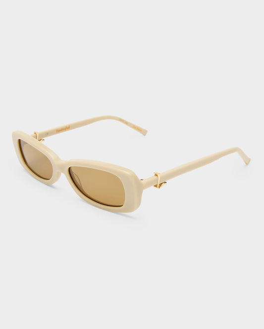 The Bella Beige Female Rectangle Sunglasses | Luv Lou