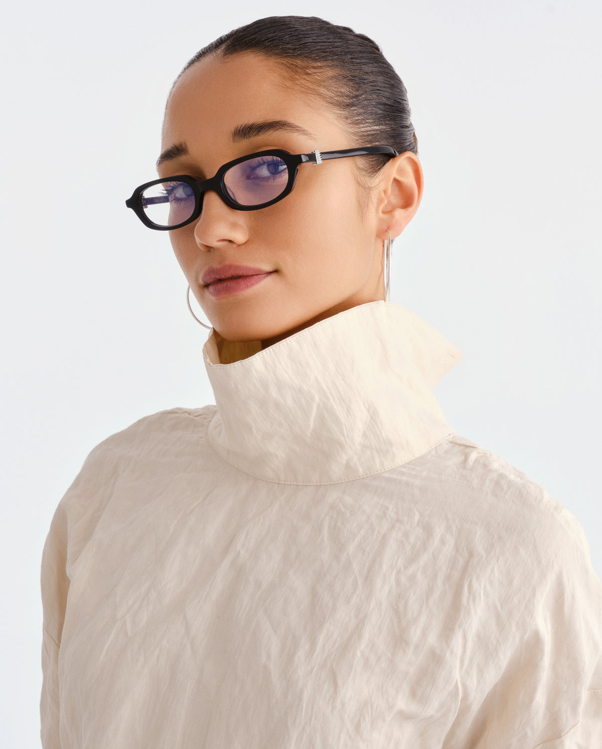 The Mimi Luxe Black Female Rectangle Blue Light | Luv Lou