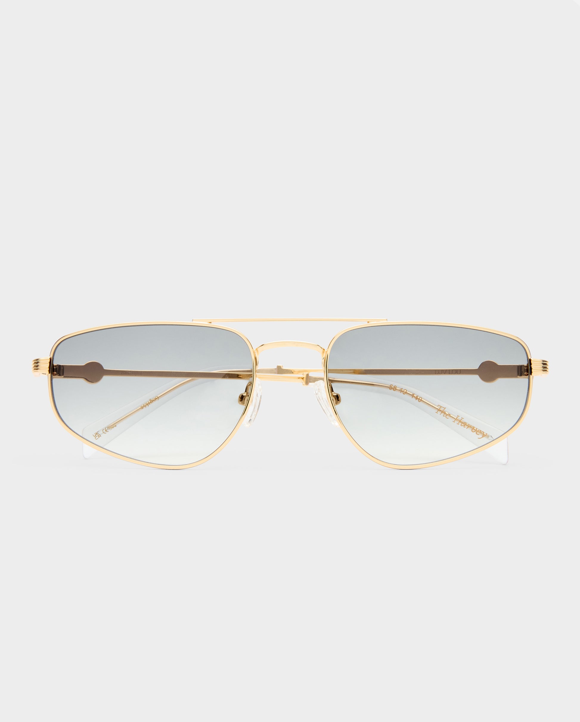 The Harvey Gold Smoke Female Aviator Sunglasses | Luv Lou