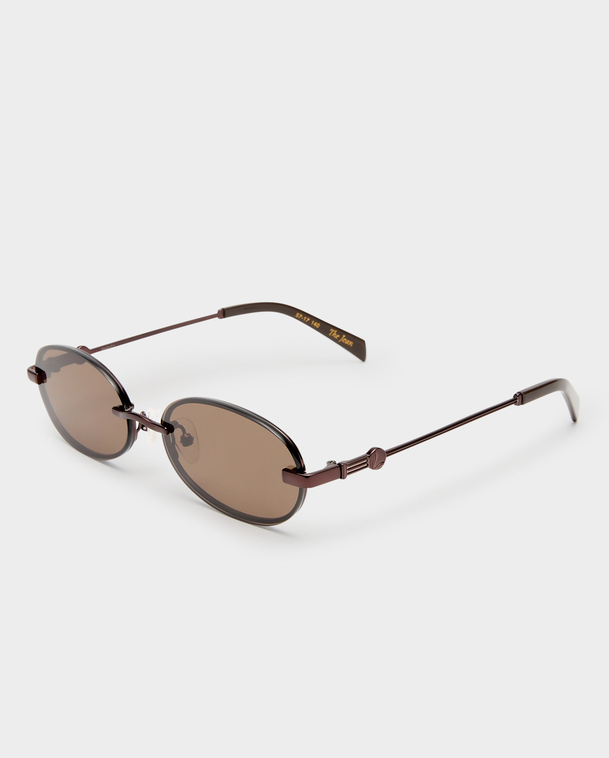 The Jean Bronze Female Oval Sunglasses | Luv Lou