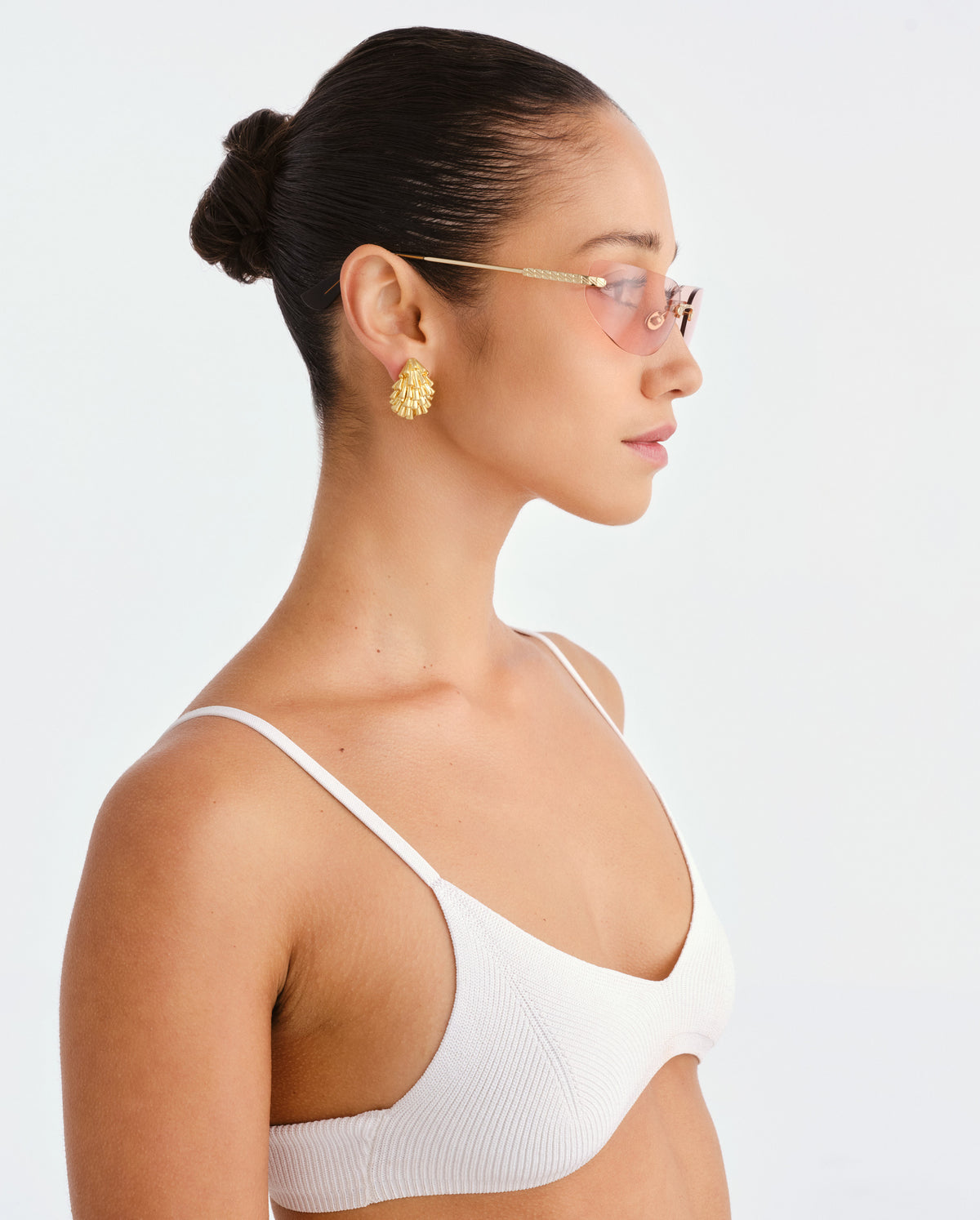 The River Gold Female Rectangle Sunglasses | Luv Lou