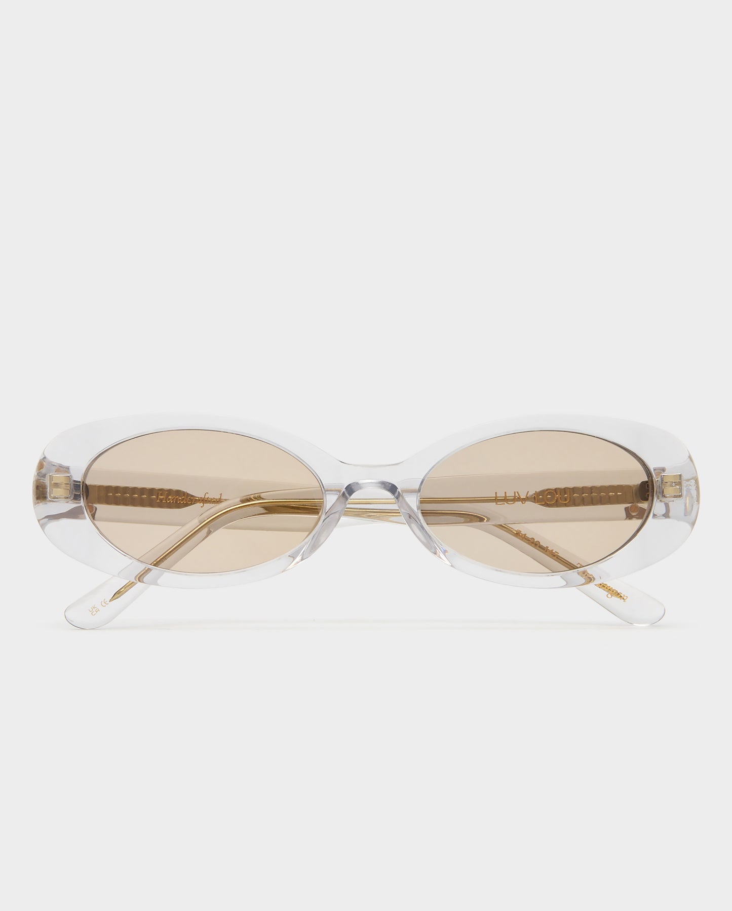 The Morgan Crystal Mauve Female Oval Sunglasses | Luv Lou