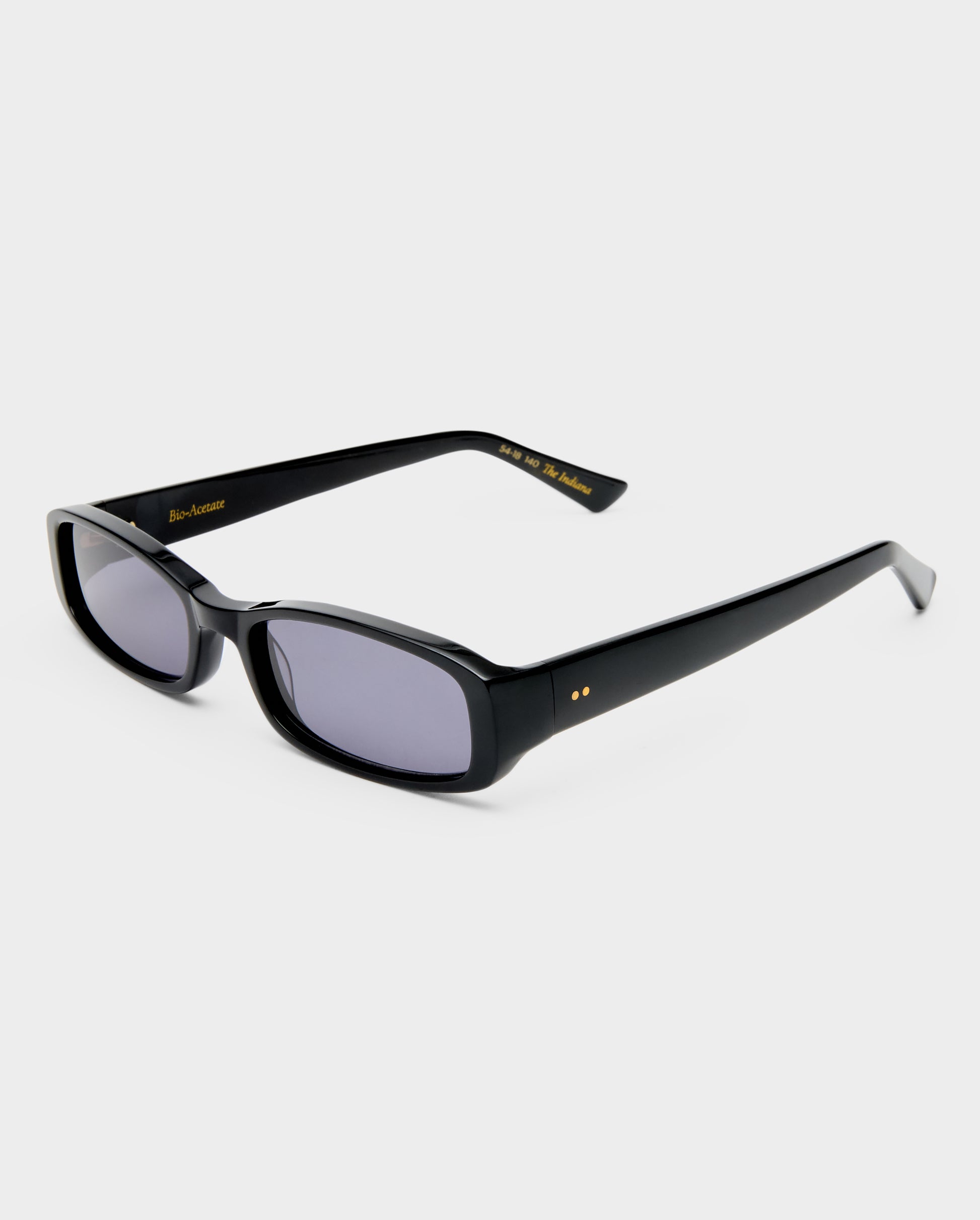 The Indiana Black Female Rectangle Sunglasses | Luv Lou