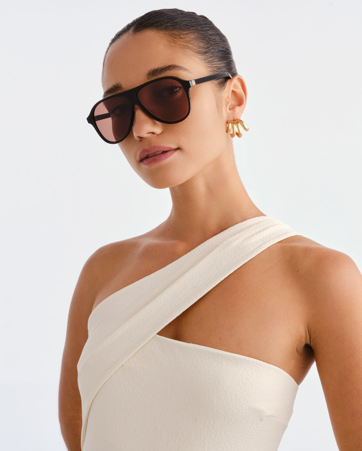 The Eve Black Female Aviator Sunglasses | Luv Lou