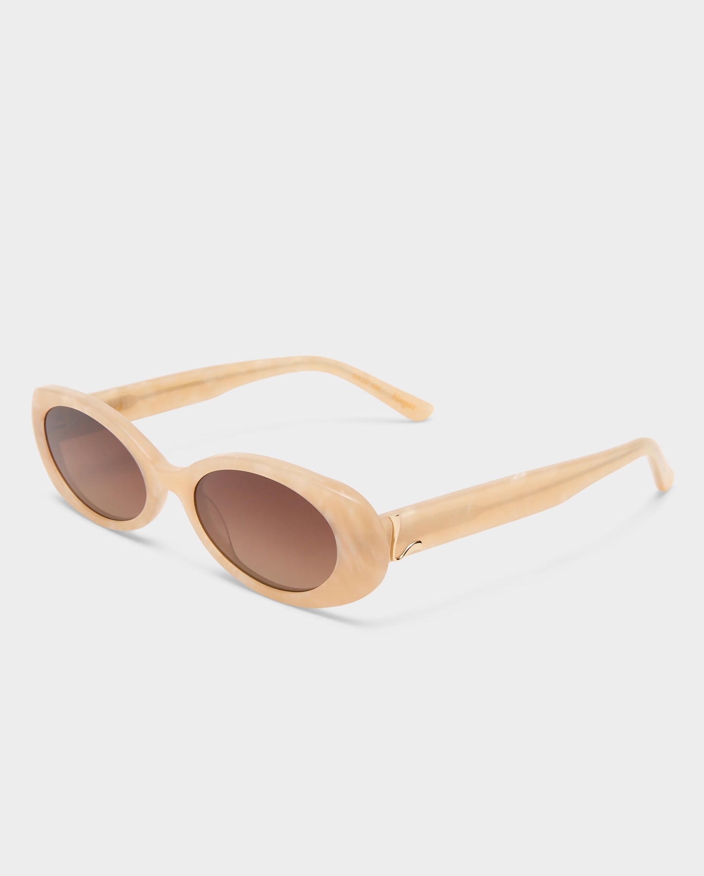 The Morgan Soft Pearl Female Oval Sunglasses | Luv Lou