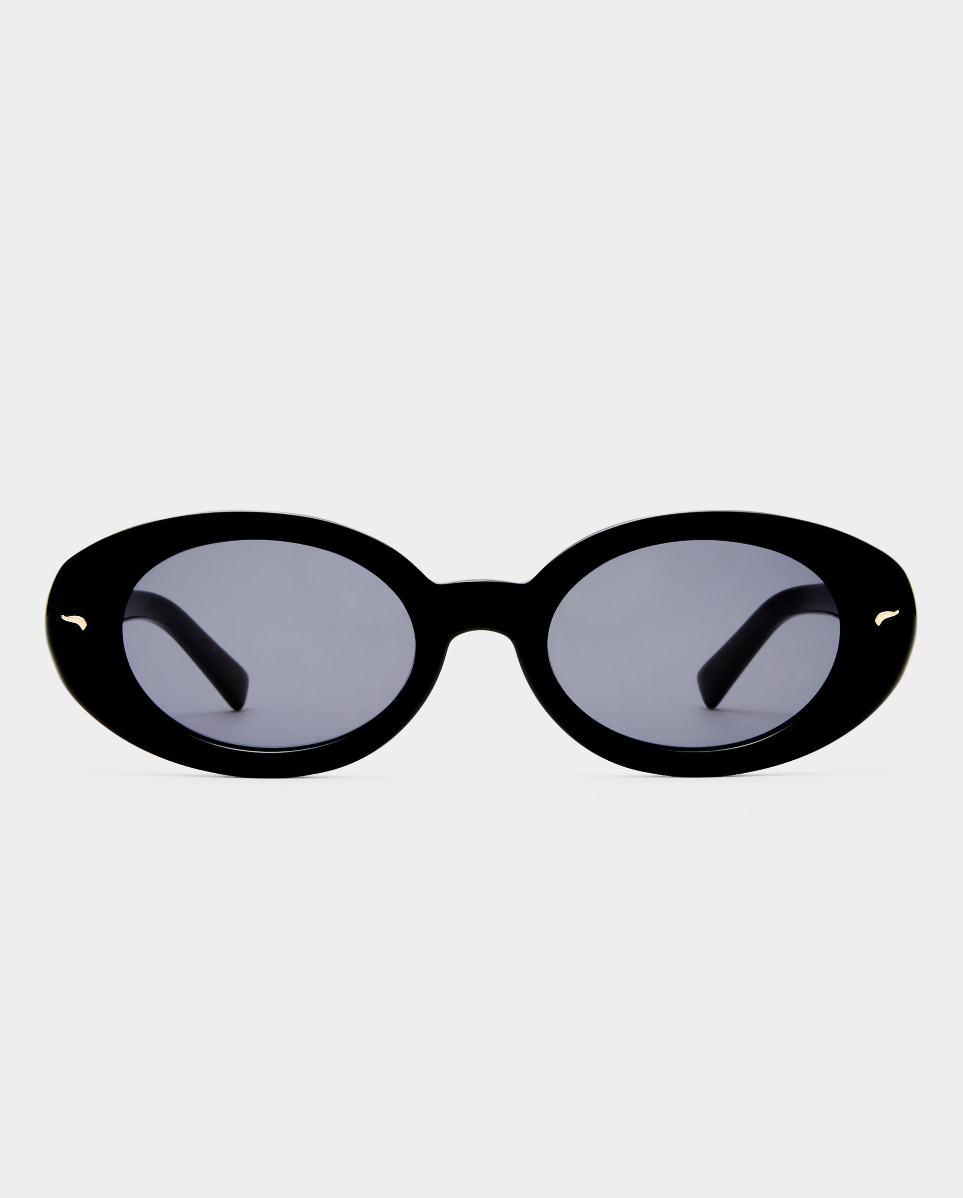 The Audrey Black Female Oval Sunglasses | Luv Lou