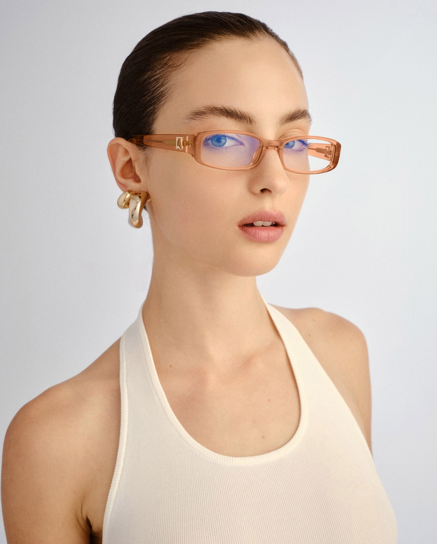 The Eden Crystal Amber Female Rectangle Blue Light | Luv Lou