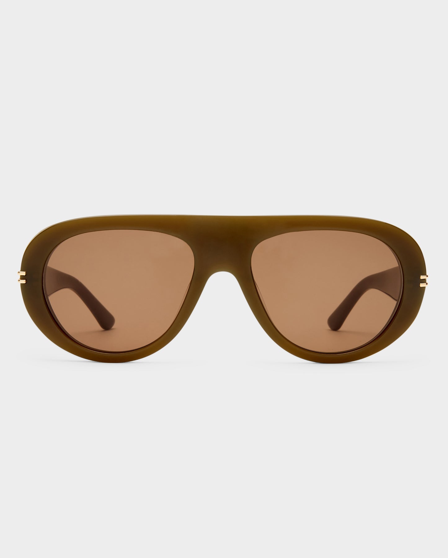 The Ash Khaki Female Aviator Sunglasses | Luv Lou