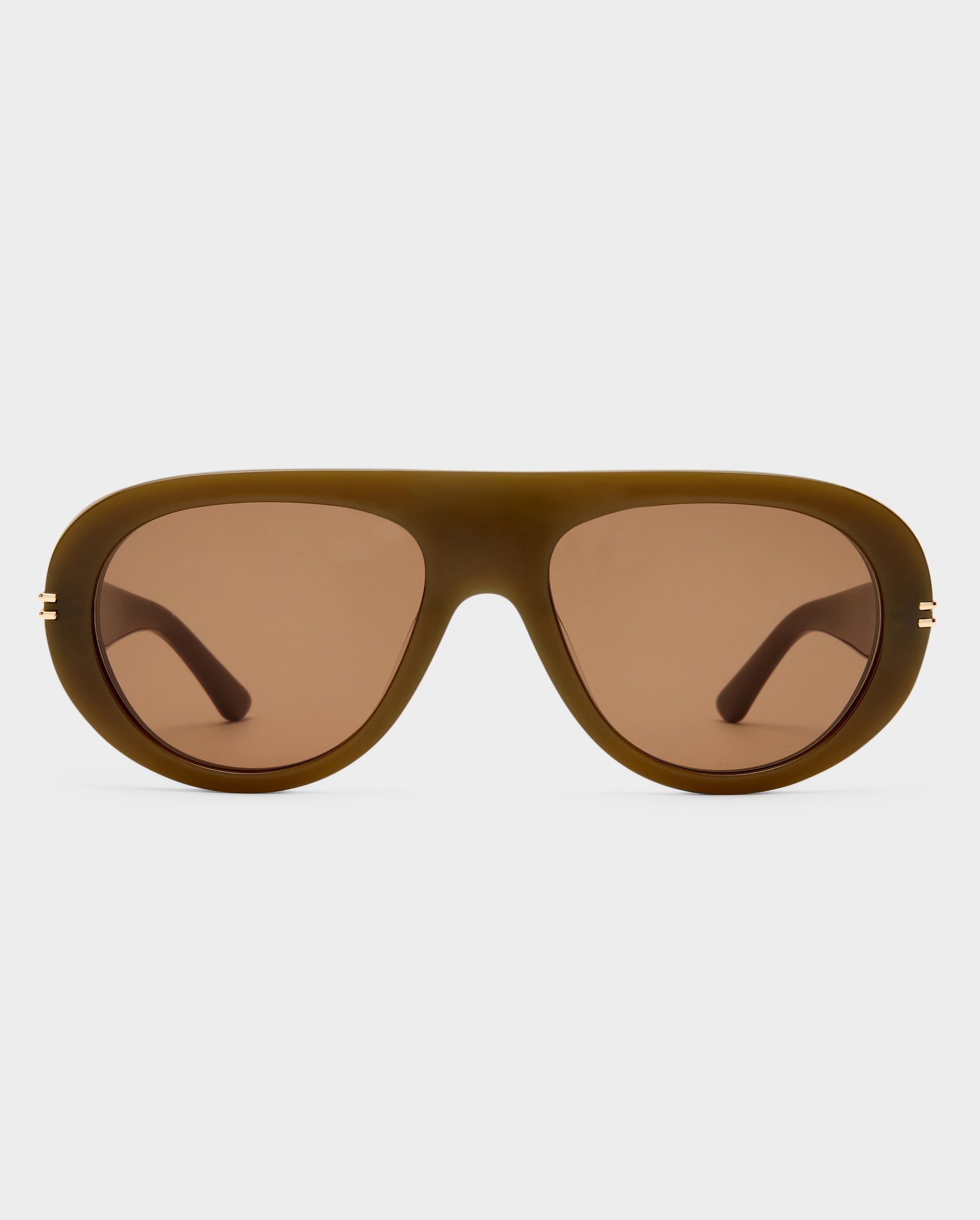 The Ash Khaki Female Aviator Sunglasses | Luv Lou