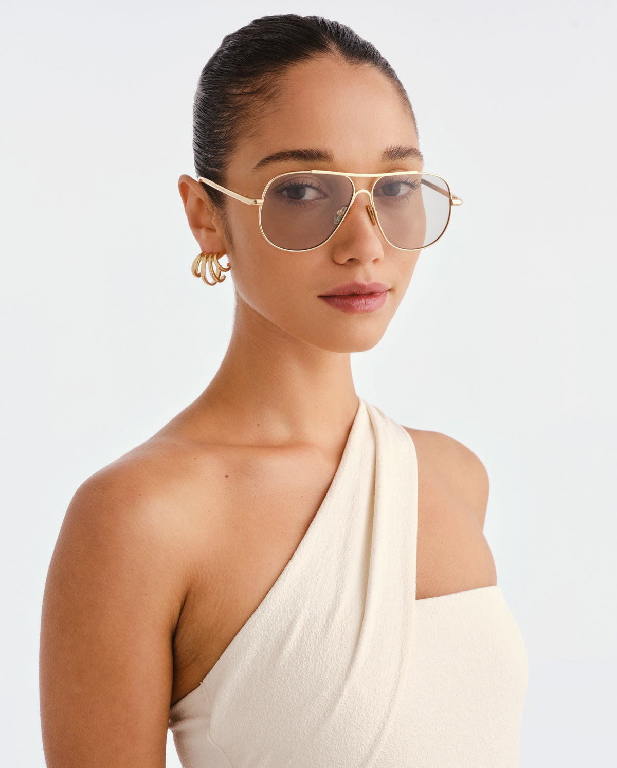 The Carter Bright Gold Female Aviator Sunglasses | Luv Lou