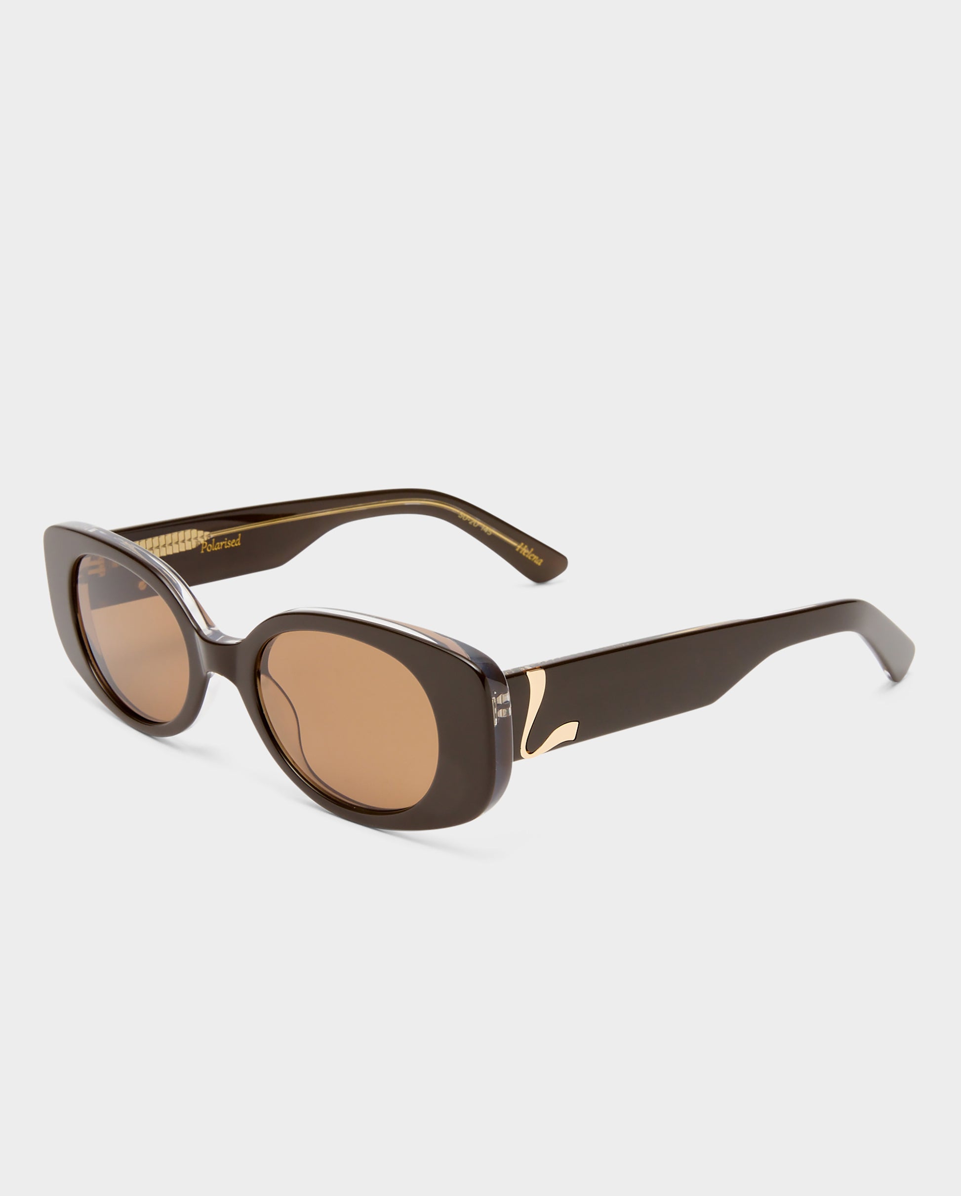 The Helena Dark Chocolate Female Rectangle Sunglasses | Luv Lou