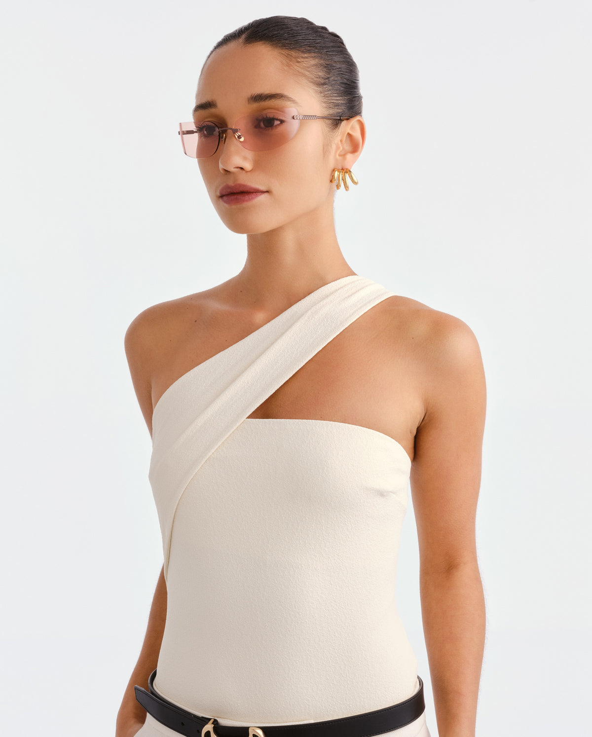 The River Bronze Female Rectangle Sunglasses | Luv Lou