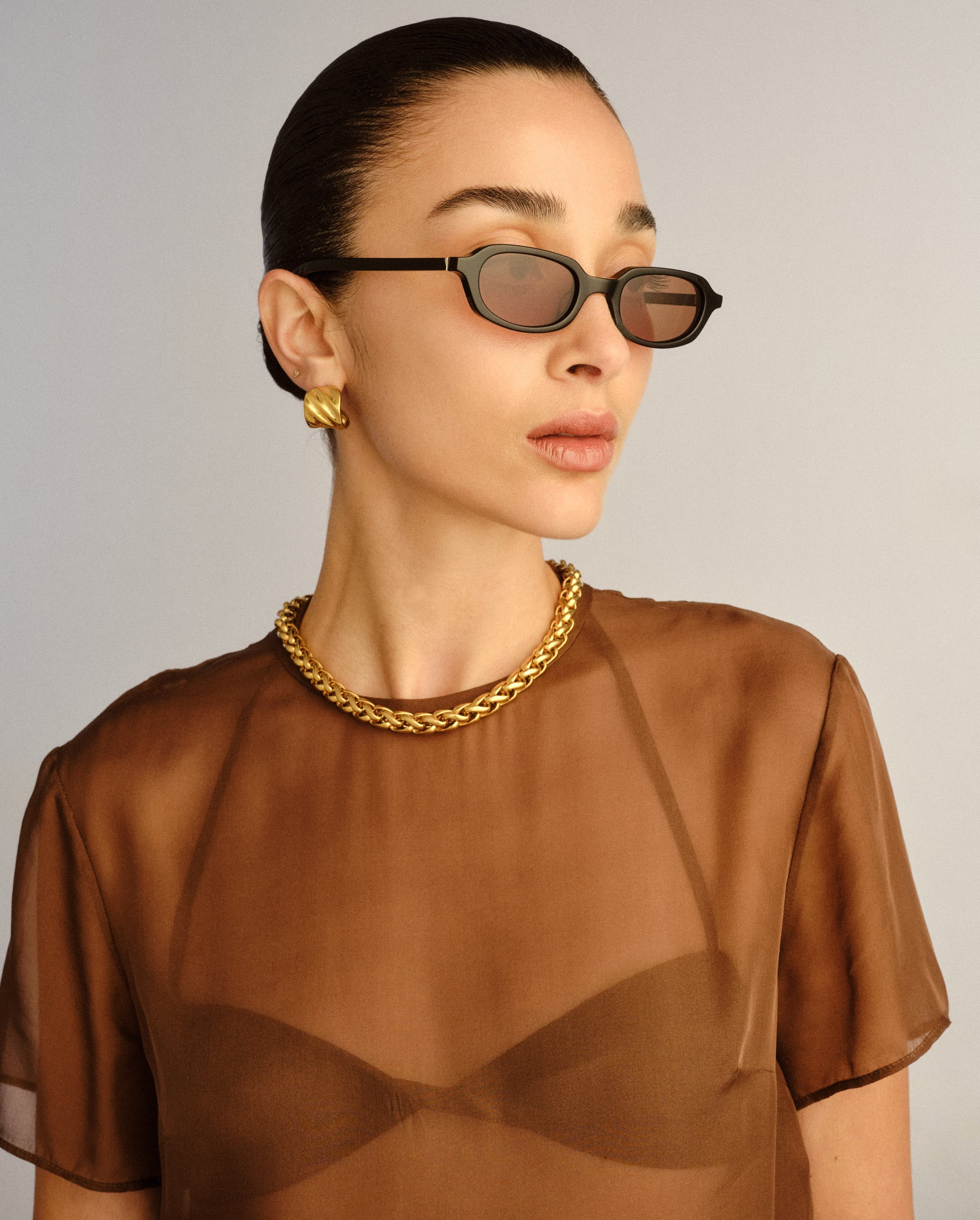 The Mimi Black Female Rectangle Sunglasses | Luv Lou