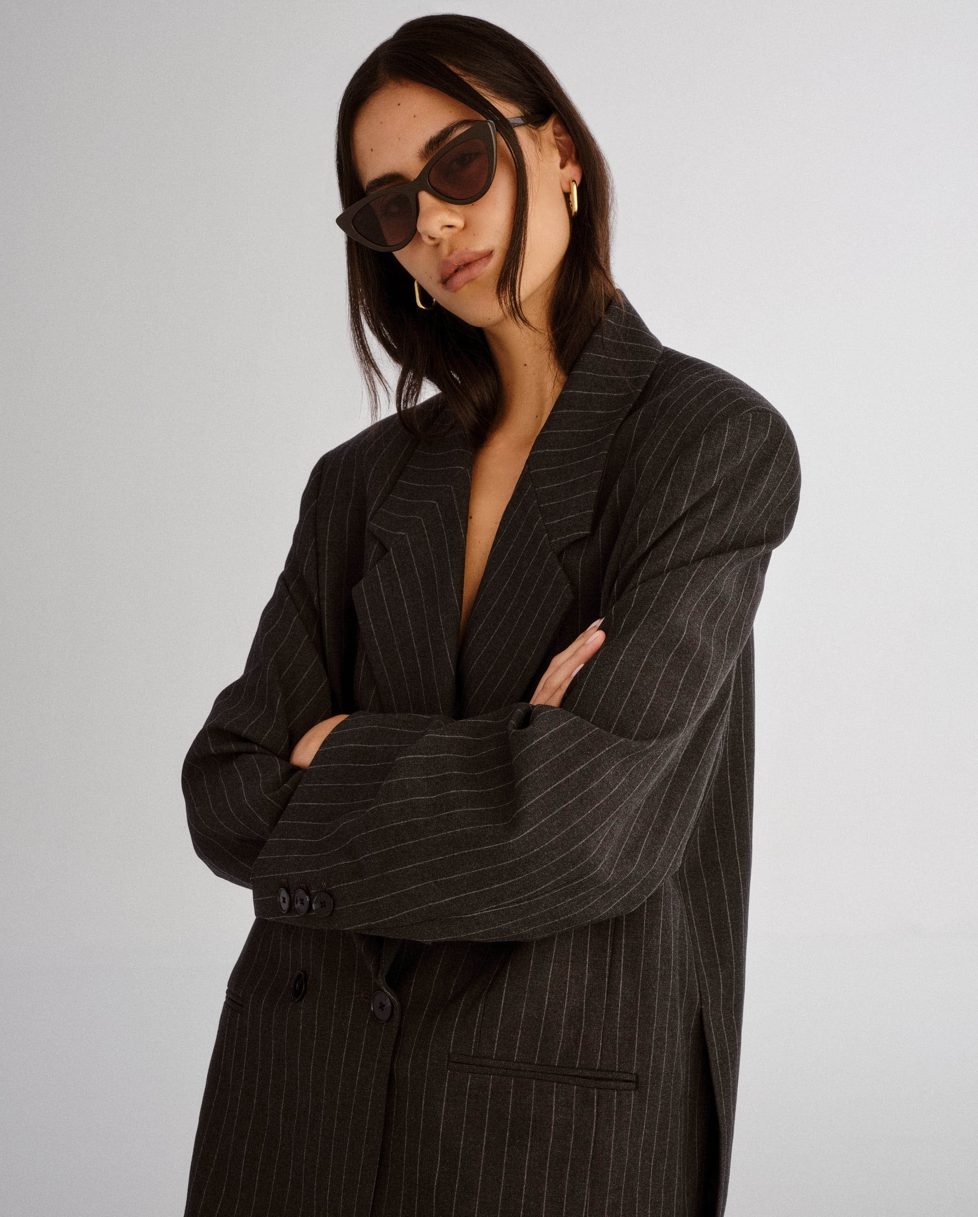 The Leui Chocolate Female Cat-Eye Sunglasses | Luv Lou