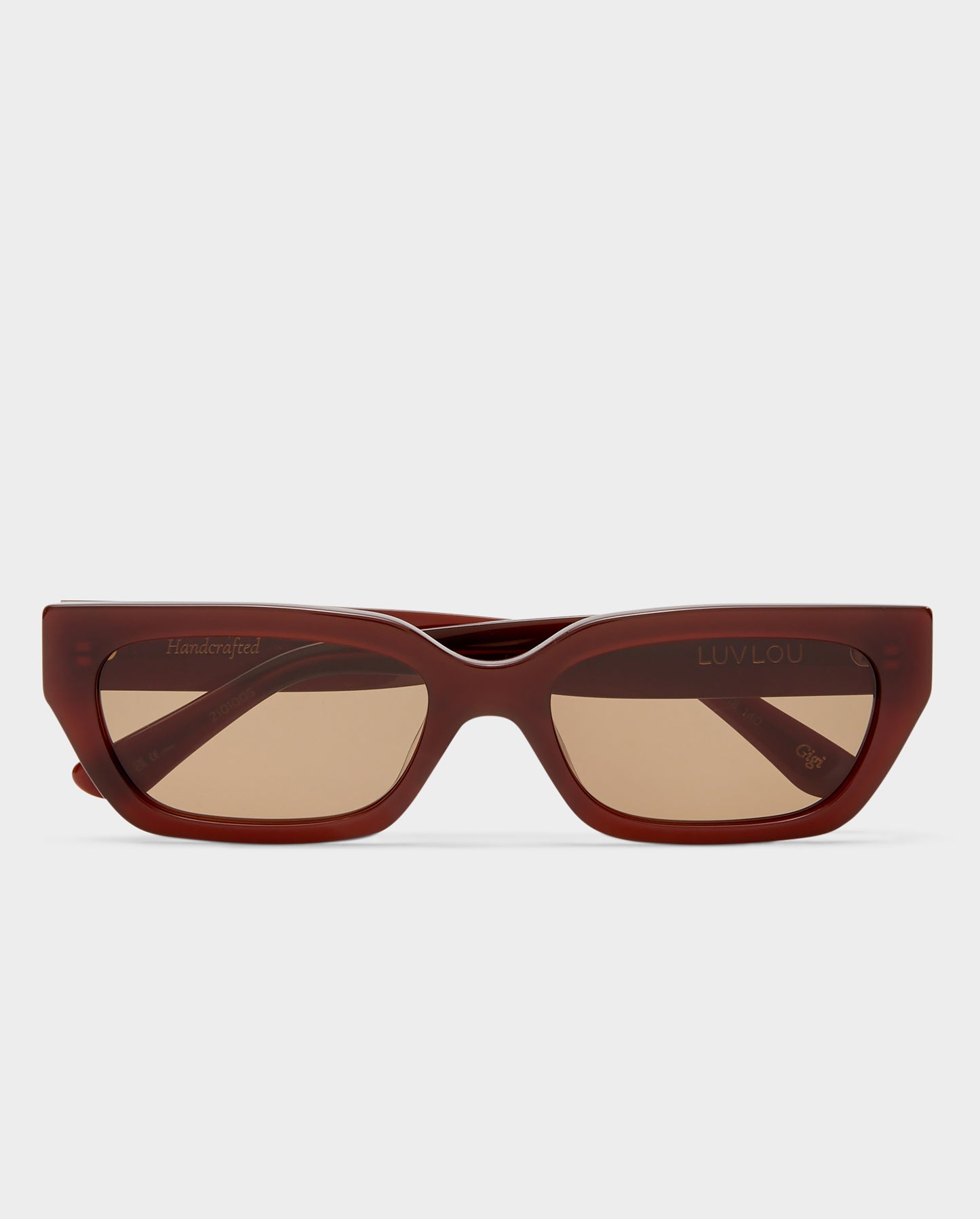 The Gigi Chocolate Female Rectangle Sunglasses | Luv Lou