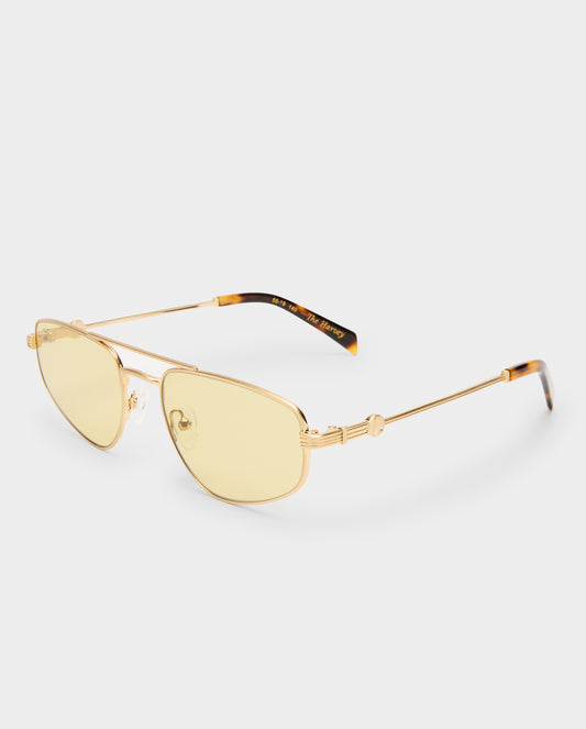 The Harvey Brushed Gold Female Aviator Sunglasses | Luv Lou