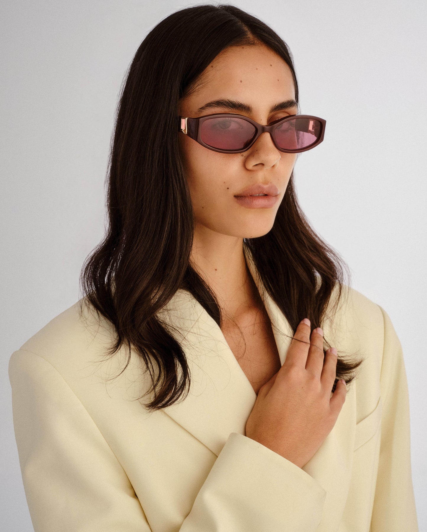 The Lottie Cherry Female Rectangle Sunglasses | Luv Lou