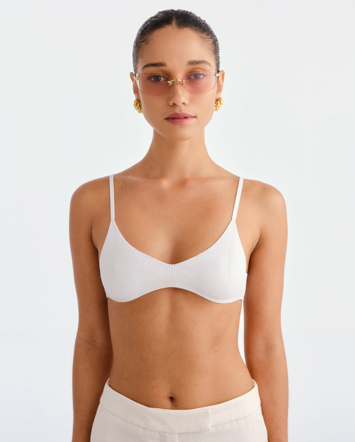 The River Gold Female Rectangle Sunglasses | Luv Lou