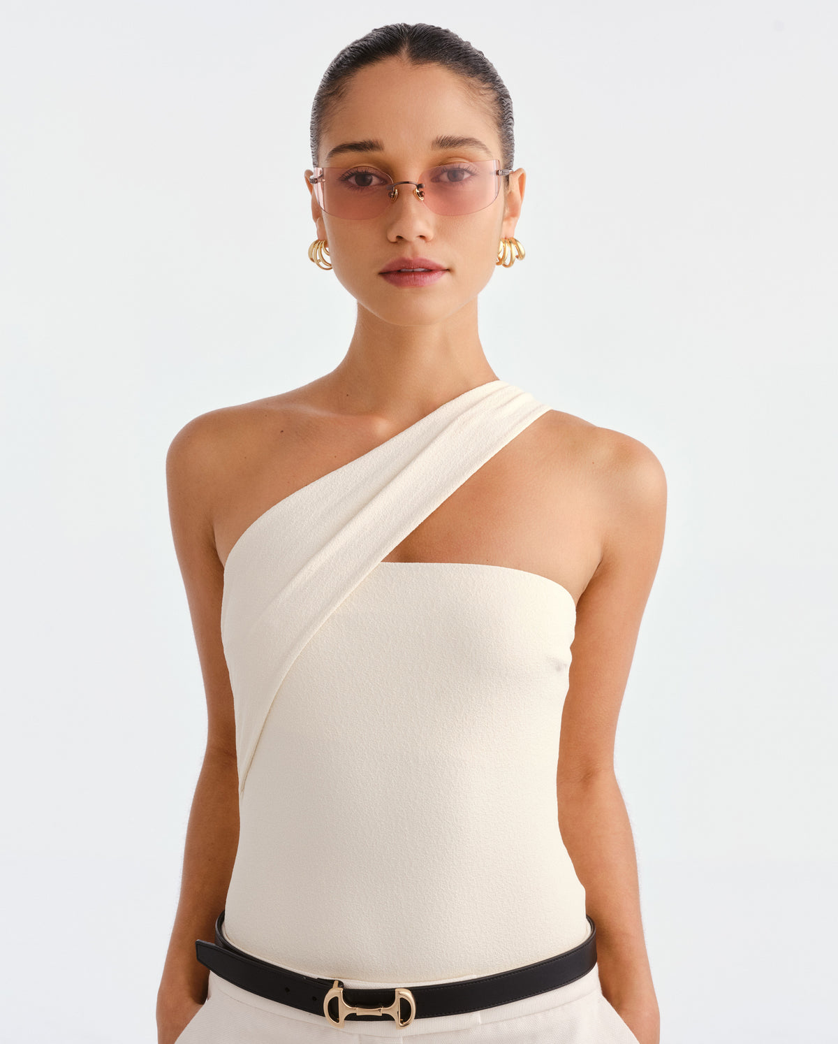The River Bronze Female Rectangle Sunglasses | Luv Lou