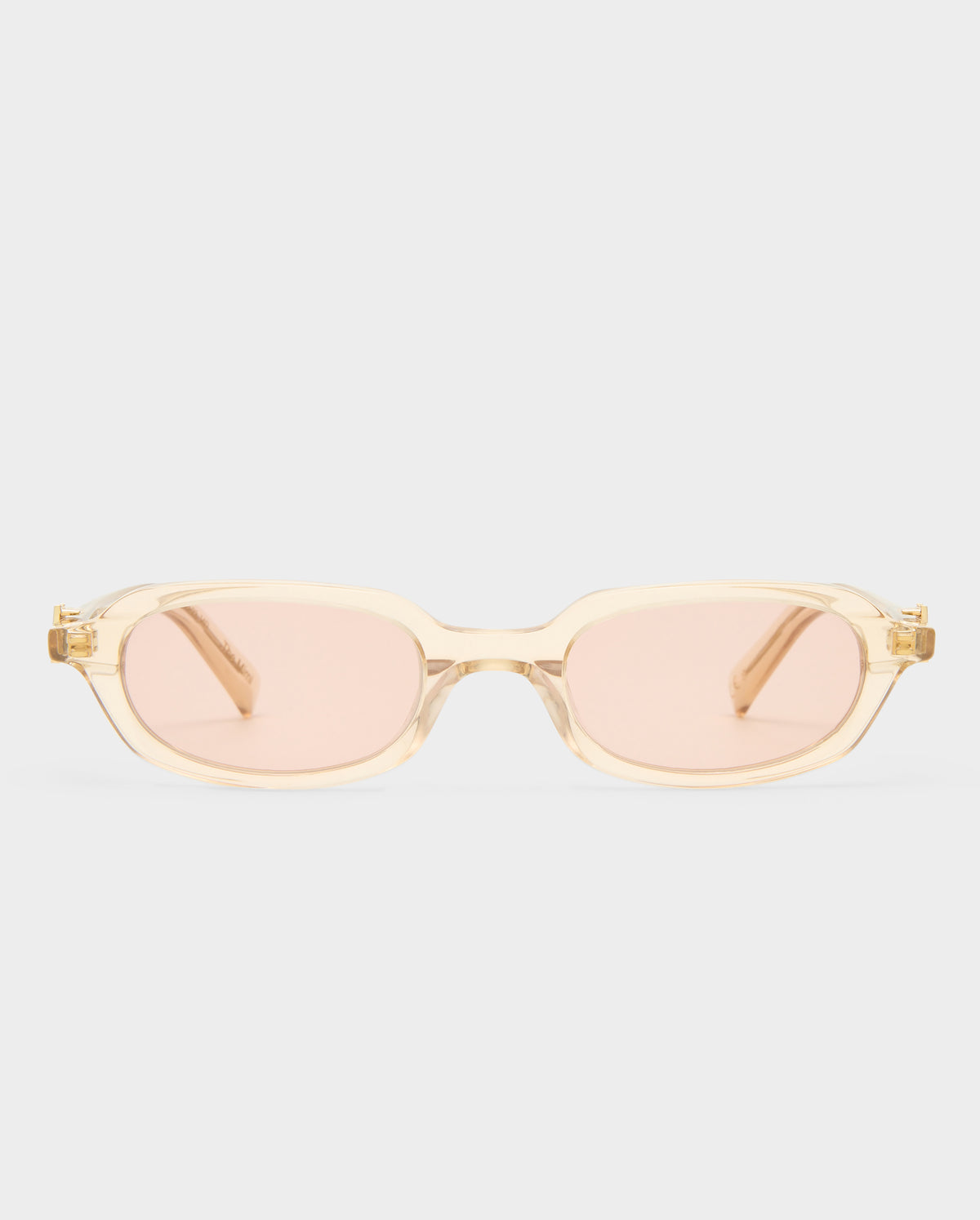 The Mimi Luxe Peach Nude Female Rectangle Sunglasses | Luv Lou