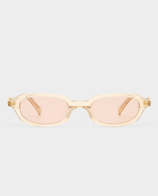 The Mimi Luxe Peach Nude Female Rectangle Sunglasses | Luv Lou