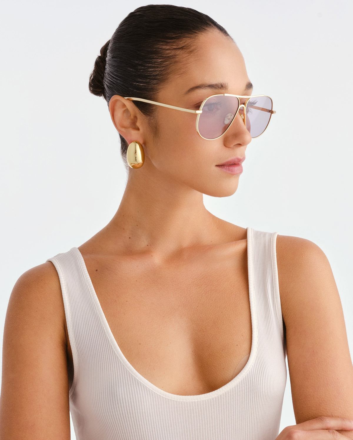 The Carter Gold Female Aviator Sunglasses | Luv Lou